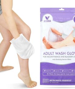 Medcosa Adult Washgloves for Incontinence - Unique Disposable Body Wipes Shaped Like a Glove. Unscented, Premoistened Wet Wipes, with Barrier Cream - 1 Pack (10 Gloves) 10 Count (Pack of 1)